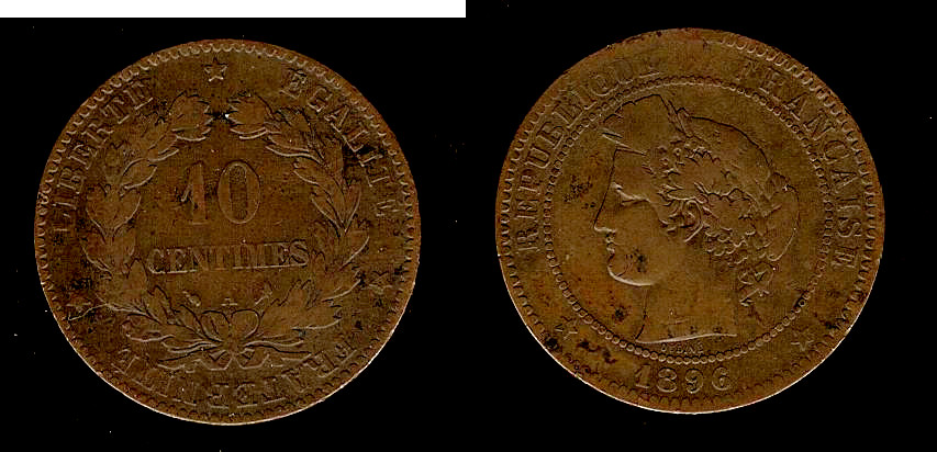 10 centimes Cérès 1896 Paris TB à TB+